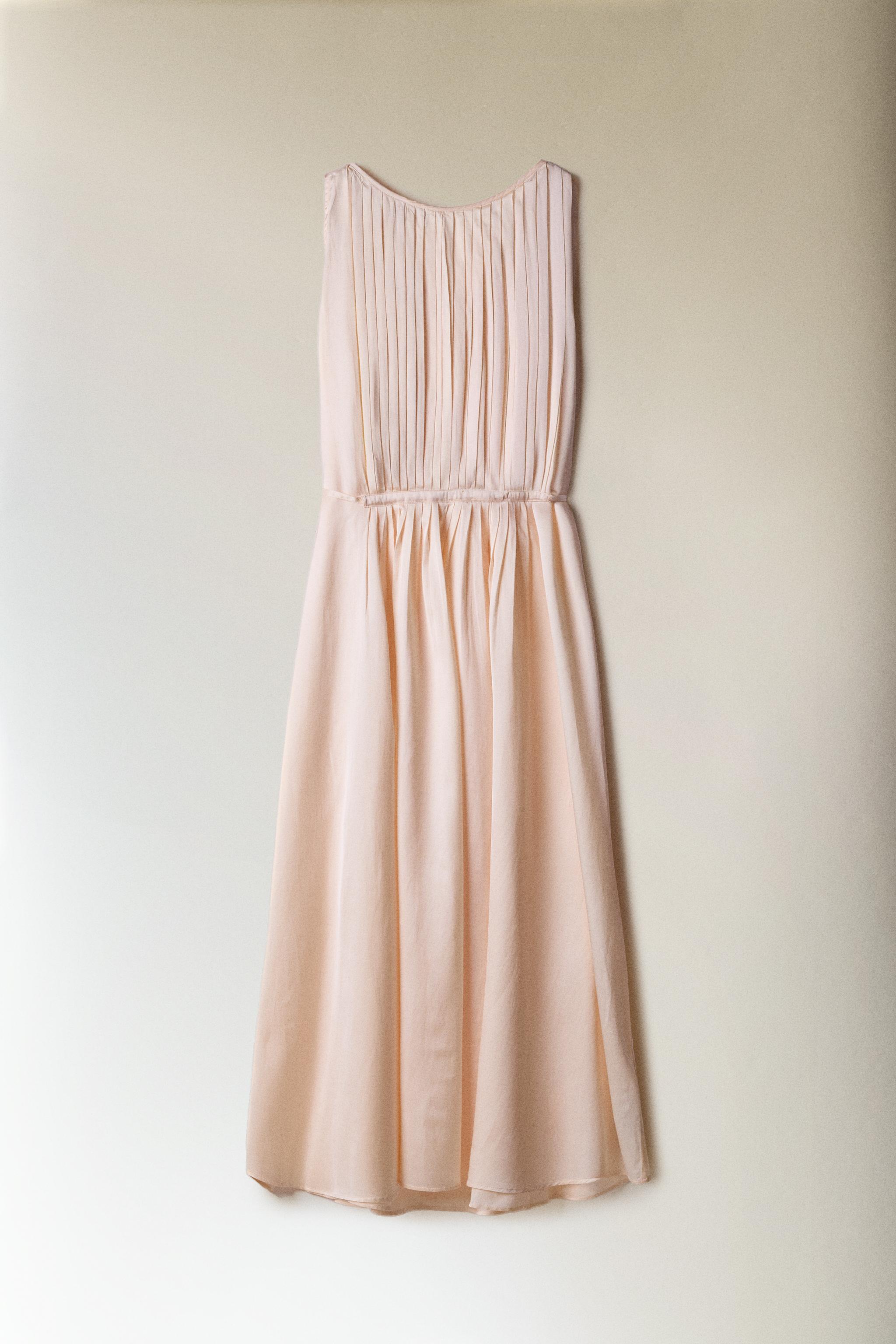 PLEATED SATEEN NIGHTGOWN